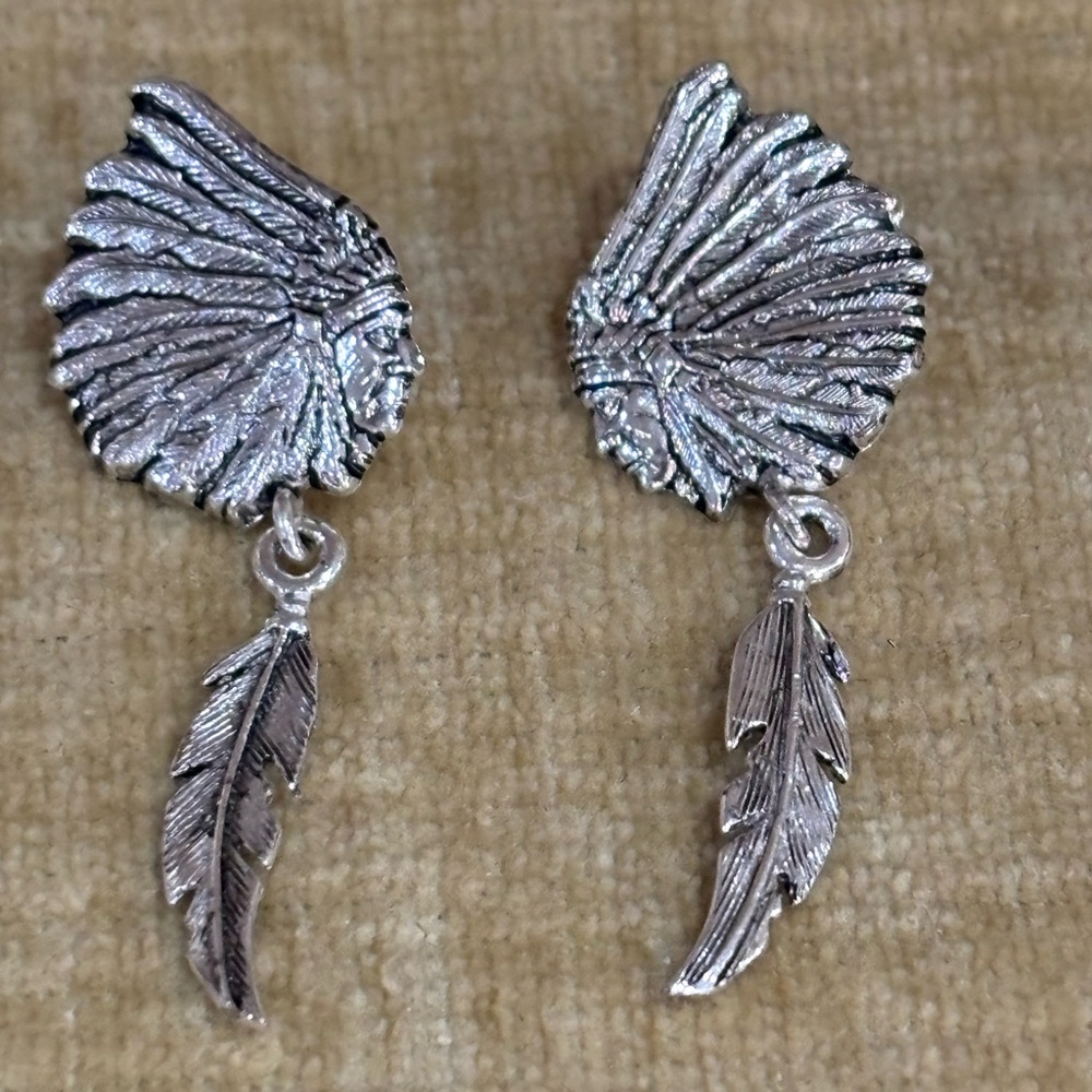 Indian chief old Mexico earrings